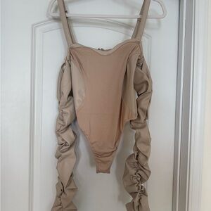 Maniere De Voir Beige Bodysuit